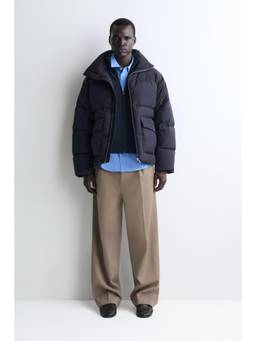 COS - Men Blue FUNNEL-NECK NYLON DOWN PUFFER JACKET