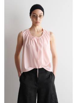 COS - Women Pink GATHERED-NECK JERSEY TANK TOP
