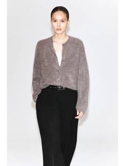 COS - Women Beige BRUSHED PURE CASHMERE CREW-NECK CARDIGAN