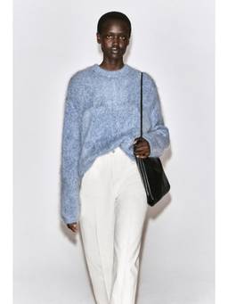 COS - Women Blue TWO-TONE BRUSHED PURE CASHMERE JUMPER