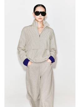 COS - Women Beige FUNNEL-NECK COTTON DRAWSTRING JACKET