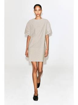 COS - Women Beige PINTUCKED COTTON MINI DRESS