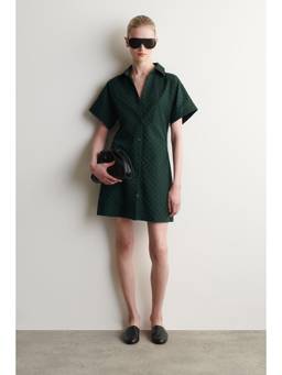 COS - Women Green POLKA-DOT COTTON-JACQUARD SHIRT DRESS