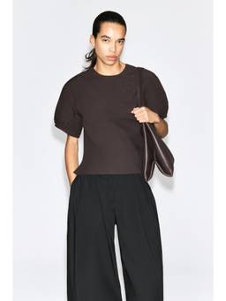 COS - Women Brown PINTUCKED COTTON BLOUSE