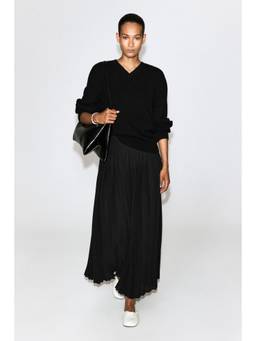 COS - Women Black PLEATED CREPE MAXI SKIRT