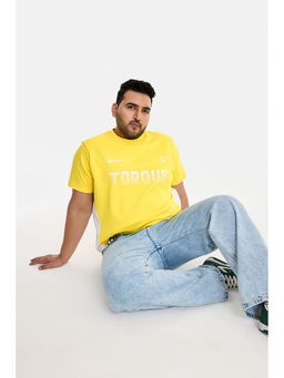 Snitch - Yellow Graphic Half Sleeves Regular Casual T-Shirt for Men