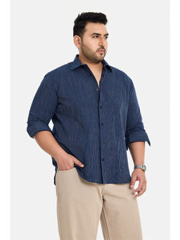 Snitch - Navy Stripes Full Sleeves Regular Casual Shirt for Men