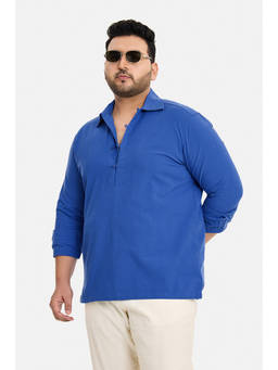 Snitch - Blue Solid Full Sleeves Regular Casual Shirt for Men