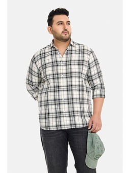 Snitch - White Checks Full Sleeves Regular Casual Shirt for Men