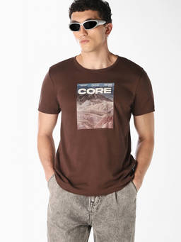 Jack & Jones - Men Brown Graphic Print T-Shirt