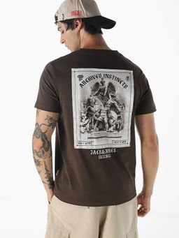 Jack & Jones - Men Brown Graphic T-Shirt