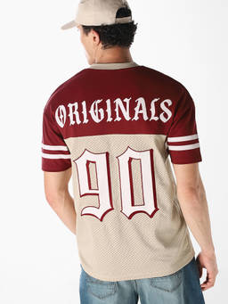 Jack & Jones - Men Varsity Graphic Mesh Oversized T-Shirt
