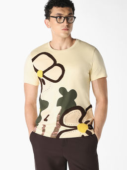 Jack & Jones - Men Floral Graphic Cotton T-Shirt