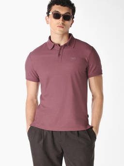 Jack & Jones - Men Purple Cotton Polo T-Shirt