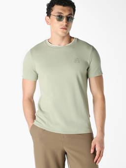 Jack & Jones - Men Light Green Crew Neck T-Shirt