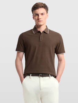 Arrow Sports - Men Textured Regular Fit Polo T-Shirt