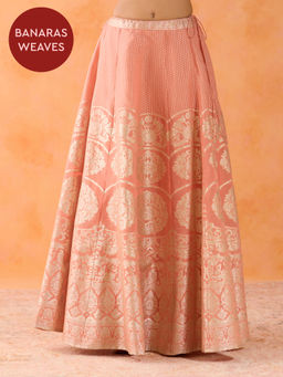 Gajra Gang - Banaras Peach Panel Brocade Skirt GGBBSKT02