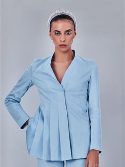 Prot Official - Lapel Less Peplum Wrap Jacket