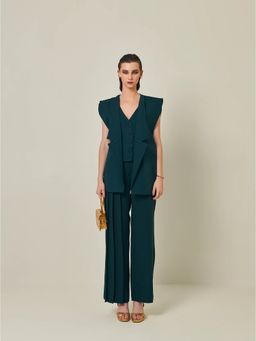 Prot Official - Cadmium Green Pleated Straight Trouser