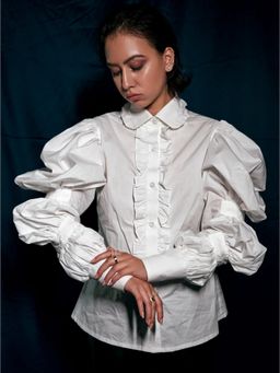 Prot Official - Collared Shirt Featuring Long Gathered