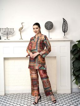 ALLUREARMOIRE - Women Ethnic Printed Multi-Color Co-Ord (Set of 2)