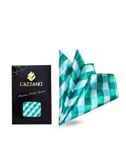 CAZZANO - Men Microfiber Green Pocket Square Pocket Square