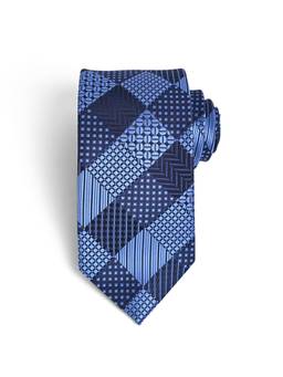 CAZZANO - Men Blue Checked Tie