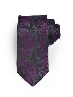 CAZZANO - Men Purple Floral Skinny Tie