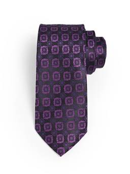 CAZZANO - Men Purple Checkered Skinny Tie