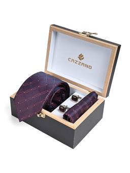 CAZZANO - Men Accessory Tie With Pocket Square & Cufflinks