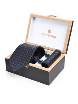 CAZZANO - Men Printed Skinny Tie With Pocket Square & Cufflinks