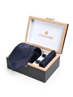 CAZZANO - Men Floral Skinny Tie With Pocket Square & Cufflinks