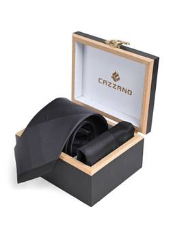 CAZZANO - Men Striped Tie With Pocket Square