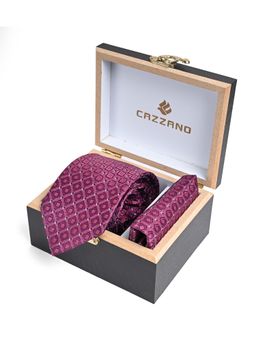 CAZZANO - Men Checked Tie With Pocket Square