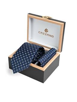 CAZZANO - Men Printed Tie With Pocket Square