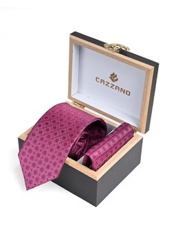 CAZZANO - Men Printed Tie With Pocket Square