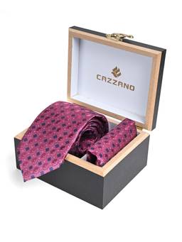 CAZZANO - Men Printed Tie With Pocket Square