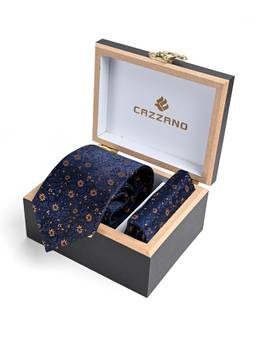 CAZZANO - Men Floral Tie With Pocket Square