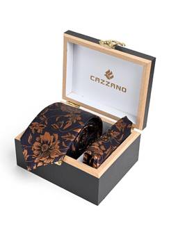 CAZZANO - Men Floral Tie With Pocket Square