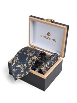CAZZANO - Men Floral Tie With Pocket Square