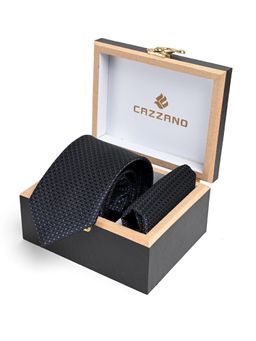 CAZZANO - Men Printed Tie With Pocket Square