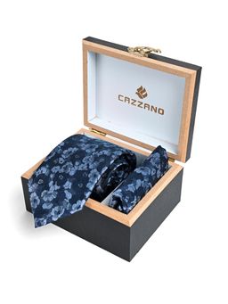CAZZANO - Men Floral Tie With Pocket Square