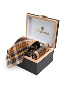 CAZZANO - Men Checked Tie With Pocket Square