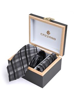 CAZZANO - Men Striped Tie With Pocket Square