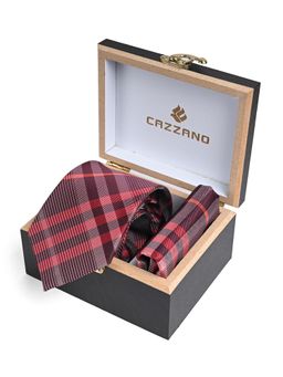CAZZANO - Men Checked Tie With Pocket Square