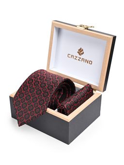 CAZZANO - Men Printed Skinny Tie With Pocket Square