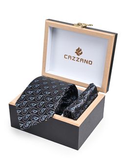 CAZZANO - Men Printed Skinny Tie With Pocket Square