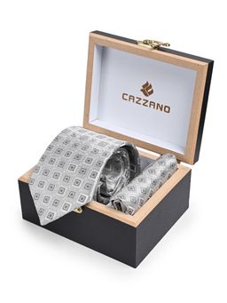 CAZZANO - Men Checks Skinny Tie With Pocket Square