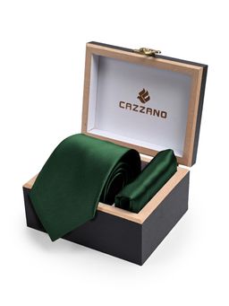 CAZZANO - Men Solid Skinny Tie With Pocket Square