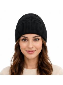 CAZZANO - Women Winter Woollen Black Beanie